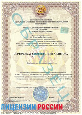 Образец сертификата соответствия аудитора Зеленогорск Сертификат ISO 13485